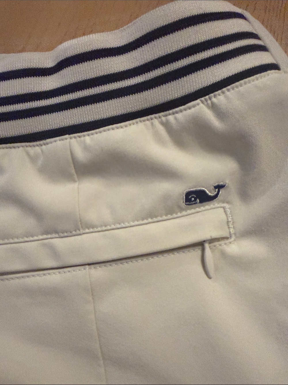 Vineyard Vines White Mini Skirt with Navy Stripe Waistband - Picture 3 of 5